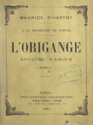 cover image of À la recherche de l'idéal, l'Origange